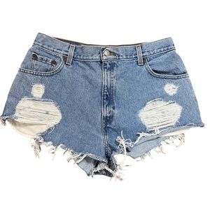 Levi's | 550 Cut Off Shorts Vintage 90s High Waist Mom Denim Shorts Distressed